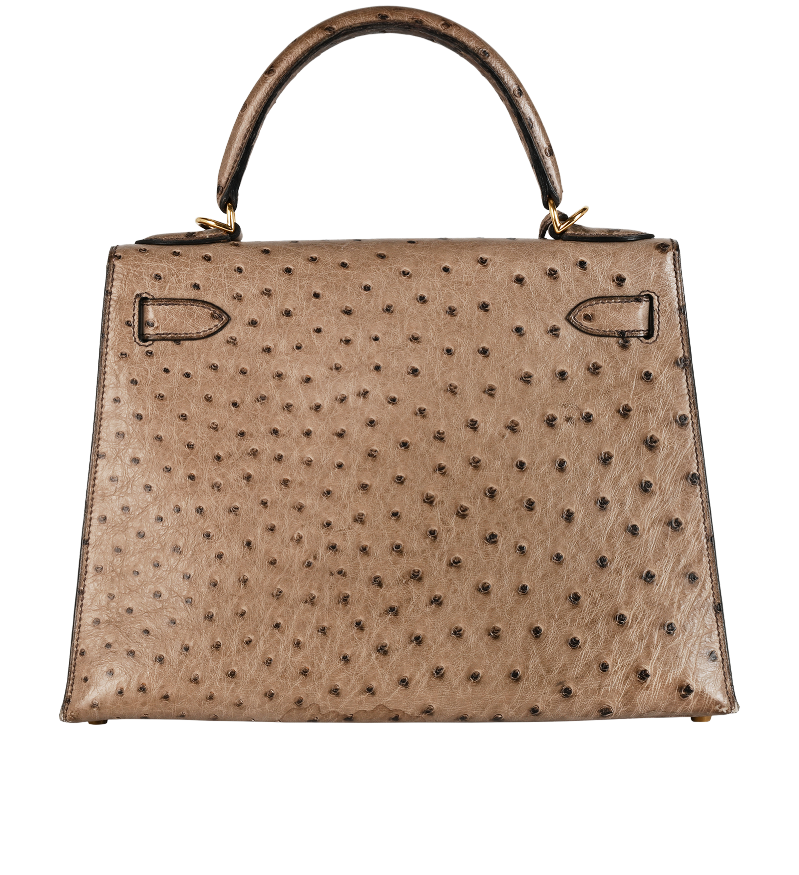 Kelly 28 In Ostrich Mousse, &pound;14,000, Handbags, Taupe, Ostrich, Back view